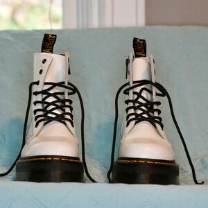 New- White Doc Marten Combat Boots w/ Air Wear Sole- US Woman's Size 7